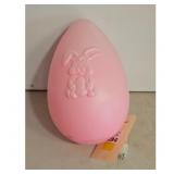 Vintage Pink Easter Egg Lamp with Bunny Relief