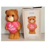 Vintage Teddy Bear Blow Mold "Be Mine" Heart Lig