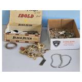 COSTUME JEWERLY, MEDAL MARKED .25 OF 10K GOLD &