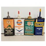 Vintage Texaco Gulf OK Oil Sunoco Household Oil Ca