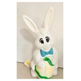 Vintage Easter Bunny Holding Egg Blow Mold