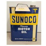 Vintage Sunoco Mercury Motor Oil 2 Gallon Tin Can