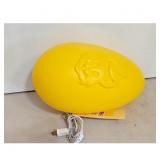 Vintage Yellow Egg Lamp with Embossed Design