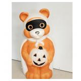 Vintage Blow Mold Teddy Bear Pumpkin Halloween Dec