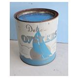 DELICIOUS OYSTERS TIN PRODUCT OF USA JONES BROS.