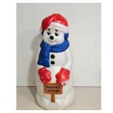 Vintage Blow Mold Snowman "Seasons Greetings" Ch
