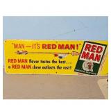 Red Man Chewing Tobacco Tin Sign