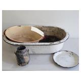 SMALL OVAL SAT. NIGHT PORC. BATH PAN, PLATE, CREAM