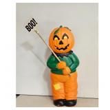Vintage Halloween Pumpkin Scarecrow Blow Mold "BO