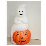 Vintage Ghost and Pumpkin Halloween Blow Mold Ligh