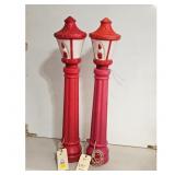 Vintage Christmas Blow Mold Lampposts Set of 2