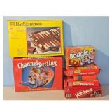 Lot of 6 Board Games: Backgammon, Boggle, Yahtzee,