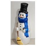Vintage Blow Mold Snowman Christmas Decoration wit