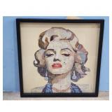 Marilyn Monroe Map Collage Art Framed Signed