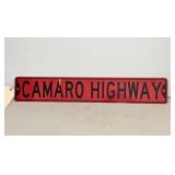 Camaro Highway Street Sign Red Black 36x6