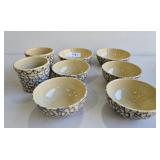 Set of 8 Vintage Roseville Pottery Bowls and Cups