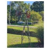 Rustic Metal Windmill Garden Decor