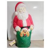 Vintage Santa Claus with Dog Blow Mold Christmas D
