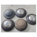 5-EARLY V8 FORD HUBCAPS