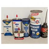 Vintage Sunoco & Texaco Oil Cans Lot - Household,