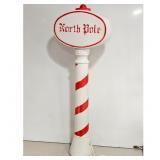 North Pole Sign Post Christmas Blow Mold