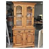 MAPLE 2 PC. CHINA CABINET W/LIGHT IN TOP