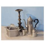 Coffee Pot Set w/Candlestick & Guardian Ware Dish