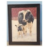 Bonnie Mohr Winter Companions Cow & Calf Painting