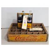 Vintage Coca-Cola Wooden Crate with 6 Bottles