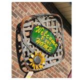 Decorative Tobacco Basket with Welcome Sign and Su