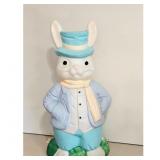 Vintage Easter Bunny Figurine Top Hat Suit Scarf