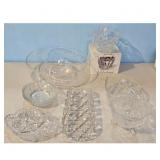 Crystal Glassware Lot - Bowls, Vase, Dish
