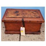 Antique Wooden Storage Chest Trunk Box with Metal