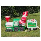 Vintage Santa Claus Train Blow Mold Christmas Deco