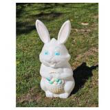 Vintage White Easter Bunny Blow Mold with Basket