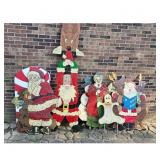 Vintage Wooden Christmas Yard Decorations Lot Sant