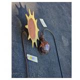 Garden Sun Stake with Glass Orb Accent