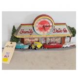 Coca-Cola Family Drive-In Clock with Cars