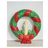Vintage Blow Mold Christmas Wreath Candle Light Di