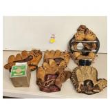 Vintage Baseball Catchers Gear Lot - Gloves and Ma
