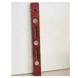 Vintage Wooden Level Tool Red