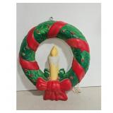 Vintage Blow Mold Christmas Wreath Candle Light-Up