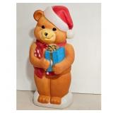 Vintage Christmas Teddy Bear Blow Mold Light-Up Ya