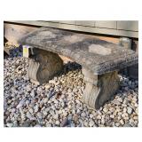 Stone Garden Bench with Ornate Scroll Supports