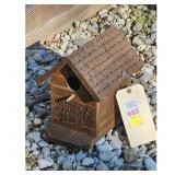 Wooden Birdhouse with "Home Sweet Home"