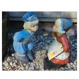 Vintage Dutch Boy and Girl Garden Statues