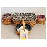 Lot of 4 Longaberger Baskets Dresden Basket 2003 &