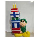 Vintage Elf with Presents Christmas Blow Mold Yard