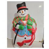 Vintage Blow Mold Snowman Christmas Decoration