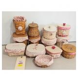 Lot of 13 Longaberger Baskets with Fabric Liners